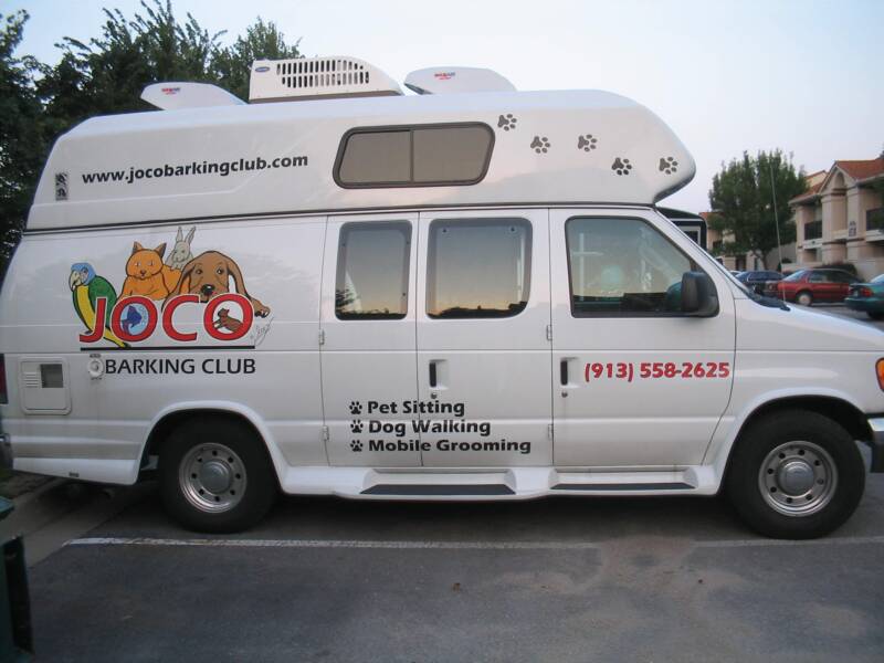 The Jo Co Barking Club mobile dog grooming van